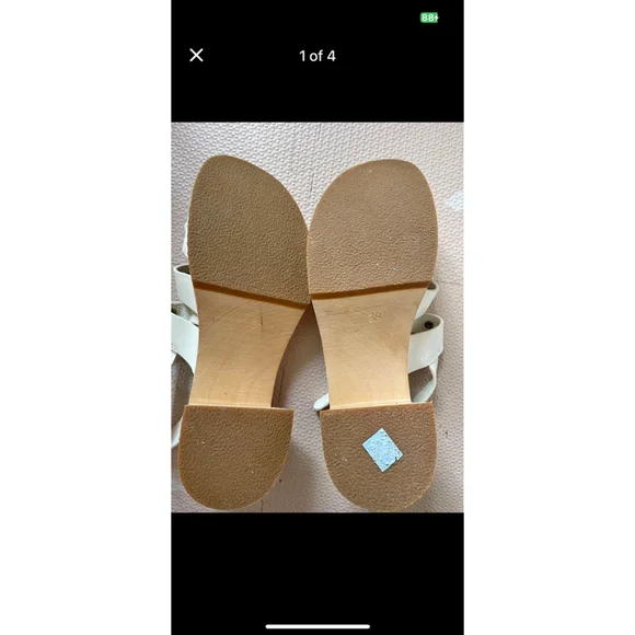 Women's Swedish Hasbeens Handmade Brassy High Sandals Size 38 White Sandals - Picture 11 of 16